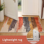 Ciicool Modern Abstract Area Rug 2x3 Washable Small Entryway Rug, Non-Slip Low Pile Throw Rugs, Foldable Kitchen Bathroom Rugs, Red Yellow Grey Floor Carpet for Entrance Bedroom Indoor Doormat