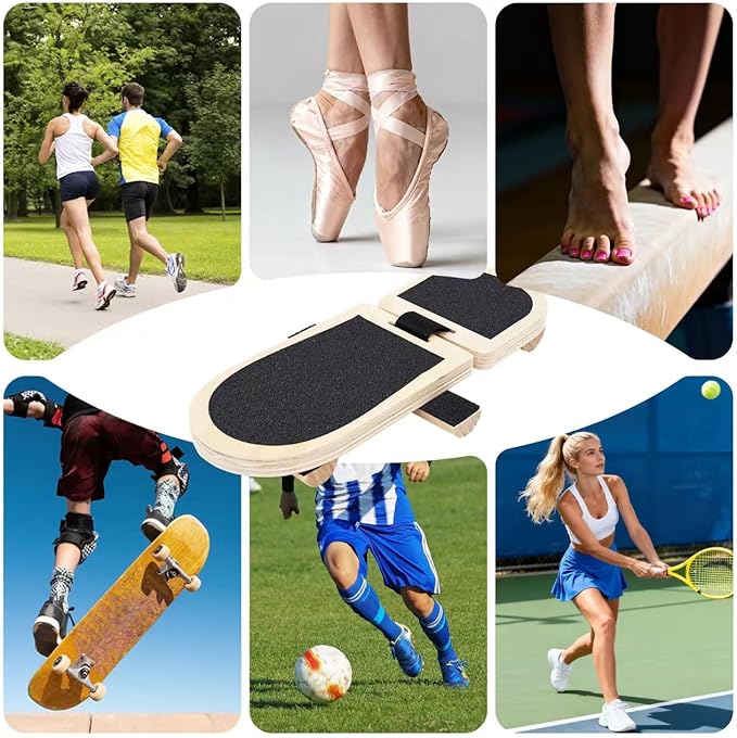 Ankle Balance Board - Adjustable SingleLeg Balance Board — Ankle Strengthener with Plantar Fasciitis Massage Ball and Two Resistance Bands, Suitable for Sprain Rehabilitation, Stability Training, Physical Therapy, and Plantar Fasciitis Recovery