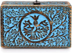 |Wooden Jewelry Box, Tarot Box, Celestial Home Decor, Witch Box, Tree of Life, Trinket Box |Size- 8" x 5" x 2.5",| Decorative Storage Bin