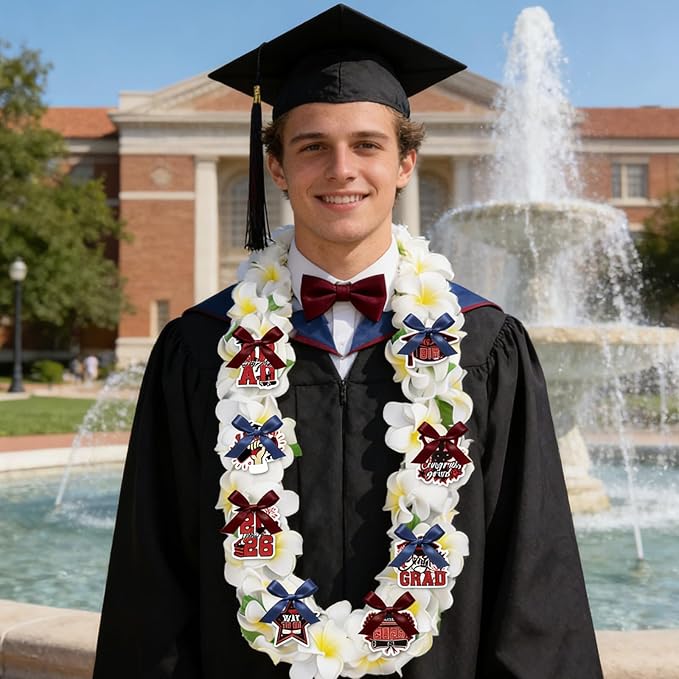 Leis for Graduation 2026, Artificial Flower Wreath with Cards Graduation Lays Gifts, Congrats Grad for High School