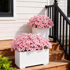 24 Bundles Artificial Flowers for Outdoor Faux Plants for Spring Summer Decoration, UV Resistant Realistic Silk Plastic Fake Flowers Garden Porch Patio Balcony Yard Front Home Decor