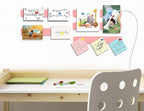 Felt Pin Board Bar Strips Bulletin Board for Bedrooms Offices Home Wall Decoration, Notice Board Self Adhesive Cork Board with 35 Push Pins for Paste Notes, Photos, Schedules