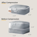 DIMJ Comforter Storage Bag 6 Pack - Blanket Storage Organizer Compression Bags, Large Capacity Ultra Space Saving Self Compression Organize for Bedding, Pillow, Duvet, Sheet Storage with Zipper Window