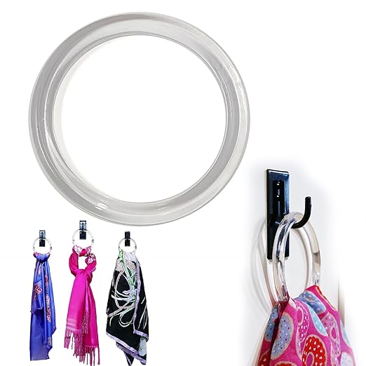 Clear Plastic Retail Scarf Rings - Round Fine Garment Hangers - 2.58" ID - 3.25" OD - 100 Pack