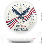250th Anniversary Decorative Plates 10 Inch Patriotic Decorations Eagle Liberty Bell Commemorative Plates with Stand Memorial Day 4th of July Veterans Day Home & Office