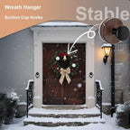 Wreath Hanger for Front Door, 2Pack Suction Cup Hooks for Glass Window/Over Door/Outdoor, Christmas/Thanksgiving/Halloween/July 4th/Easter/Valentine/Fall/Summer/Spring (2Pack)