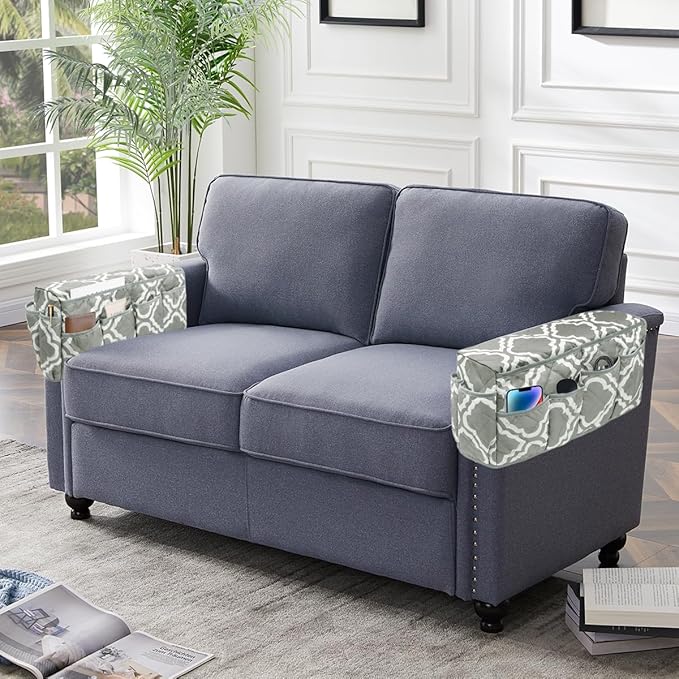 Remote Control Holder, Non Slip Bedside Armchair Caddy, Recliner Arm Caddy Armrest Organizer with 14 Pockets for Cell Phone TV Remote Control Magazines