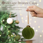 XmasExp 36PCS Velvet Christmas Ornaments Set Mixed Flocked Balls Ornaments Shatterproof Christmas Tree Decorations for Holiday,Party,Home（Mixed）