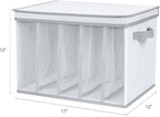 Univivi Large Size Wardrobe Clothes Organizer, 5 Grids Sweater Organizer for Closet with Handles, Support Boards and Lids, Foldable Closet Organizers for Sweaters, Pants, T-shirt, Hoodie- 2 Pack
