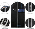 Syeeiex 40"Suit Bag, Set of 16 Garment Bags for Hanging Clothes, Suit Covers Bags for Men or Women, Garment Bags for Storage Suits, Shirts,T-shirts and Jackets on Closet(Black/Grey)