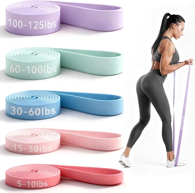 HAPBEAR Pull Up Assistance Bands - Pull Up Bands - Resistance Bands - Exercise Bands Resistance Bands Set of 5 - Workout Bands for Working Out, Stretching, Muscle Training