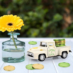 St Patricks Truck Decor White Metal Car with Gold Green Coin St Patrick’s Day Decor Farmhouse Vintage Green Metal Truck Decor Irish Party Decoration Vintage Collectible Car for Desk Bookshelf