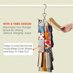 Scarf Hanger 2 Pack 24 Storages,Purse Hanger with 360 Swivel Hook,Scarf Organizer Scarf Hangers for Closet,for Scarves, Shawl,Belt,Purse & Baseball Cap