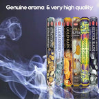 HEM Assorted Incense Sticks – Attracts Money, Call Money, Gold Rain, Gold Silver, Good Fortune & Silver Rain – Pack of 6 – Premium Aromatherapy for Prosperity, Meditation & Home Fragrance.