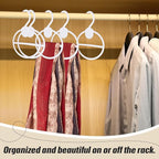 Scarf Hanger Plastic Holder Organizer Space Saving Scarf Organizer Clothes Hanger for Scarves Headscarves Clothing Sorting Storing (White,100 Pcs)