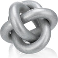 Yalikop 3 Link Wood Knot Decor Rustic Home Décor Accents Hand Carved Coffee Table Decoration, Boho Chain Link Decoration, Modern Shelf, Rustic Objects for Home Living Room Bedroom (Silver)