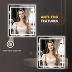 LOAAO 24"X28" LED Mirror for Bathroom, Lighted Bathroom Mirror with Lights, Anti-Fog, Dimmable, Memory Function, Clear Reflection