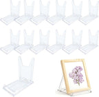 12 Pack Adjustable Clear Acrylic Display Stands for Purse, Book, Album, CD, Magazine, Picture, Plate & Artworks, Home Office Party Decor(4.02 x 2.36 Inchx 4.5)