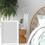 8Pcs Gold Macrame Dream Catcher Rings Metal Hoops DIY Floral Macrame Hoop for Wall Hanging Crafts 4 Size Wreath Ring for Wedding Wreath Decor (Moon)