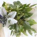Floral Swag, Artificial Front Door Wreath Eucalyptus Leaves Garland, Artificial Mixed Eucalyptus Leaves Swag, Greenery Swag with Daisy Flower for Home Wall Wedding Party Decoration(#1)