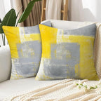 Yellow Abstract Art Artwork Pillow Cover, Gallery Modern Decorative Throw Pillows Cushion Cover for Bedroom Sofa Living Room 22 x 22 Inch Set of 2