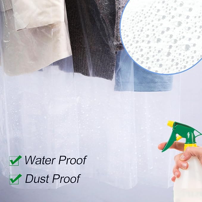 100 Pack Dry Cleaning Plastic Bags, Dry Cleaners Bags for Clothes, Clothes Covers for Home Storage, Travel, Moving (35.4 x 23.6 In)