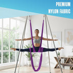 Houseables Aerial Silks, Yoga Swing, Aerial Yoga Hammock, Ariel Silk, Gymnastics Swing, Acrobatics Equipment, For Home, Indoor, Outdoor, Arial Setup, Rig, Sling, Portable
