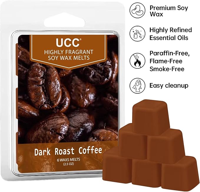 UCC Plant Based All Natural Wax Melts, Strong Fragrance, Long Lasting Premium Soy Scented Melts Cubes, Wax Melts Tarts, Colored Wax Melt - 4 Pack
