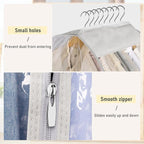 MISSLO 10" Gusseted Garment Bags for Hanging Clothes Storage 60" Dress Bags for Gowns Long Breathable Dress Cover for Closet Storage Coat Protector, 3 Packs, Grey
