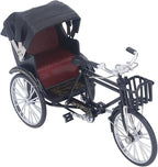 TOPINCN Retro Rickshaw Figurine Decorative Alloy Wheel Rickshaw Model Lifelike Collectible Miniature Rickshaw Toy Retro Rickshaw Ornament Decorative