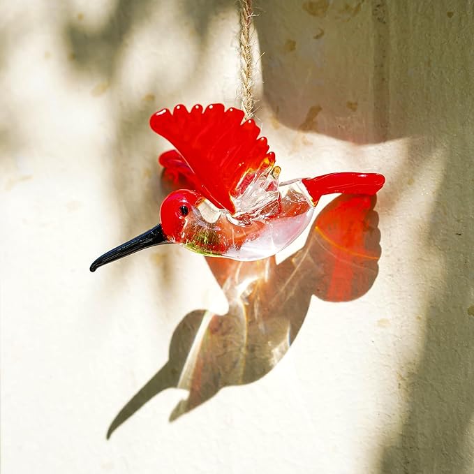 Handmade Hummingbird Ornament Hanging Glass Humming Bird Ornaments for Home Party Christmas Tree Decorations