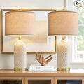 G-SAFAVA 24.25" Table Lamps Set of 2 Modern Ceramic Lamps for Living Room Bedside Lamp Gold for Night Stands Boho Bedroom Lamp Farmhouse Side End Table Lamps