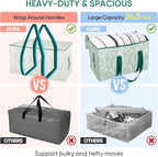 BALEINE 4-Pack Oversized Moving Bags with Reinforced Handles, Heavy-Duty Storage Tote for Clothes, Moving Supplies (Antique Folidage, 4-Pack)