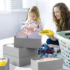 Criusia Drawer Organizer Clothes 12 Pack -Dresser Organizer Bins for Closet Bedroom - Baby Clothes Organizers and Storage for Nursery Organization -Drawer Organizer Divider for Sock Underwear-Grey