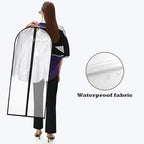 Dress Bags for Gowns Long, 60'' Garment Bags for Hanging Clothes, Suit Bag Cover for Storage and Travel (Clear)