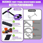 2026 Upgrade Pedal Resistance Bands with Handle - Multifunction Foot Pedal Resistance Band with Training Poster - Fashion Puller Exercise Equipment for Abdomen, Waist, Arm, Core, Leg - 55LBS