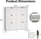 Shoe Cabinet for Entryway with 6 Flip Drawers, Slim Wooden Shoe Storage Organizer with Modern Fluted Pannel，Freestanding Narrow Hidden Shoe Rack for Hallway, Foyer, Living Room