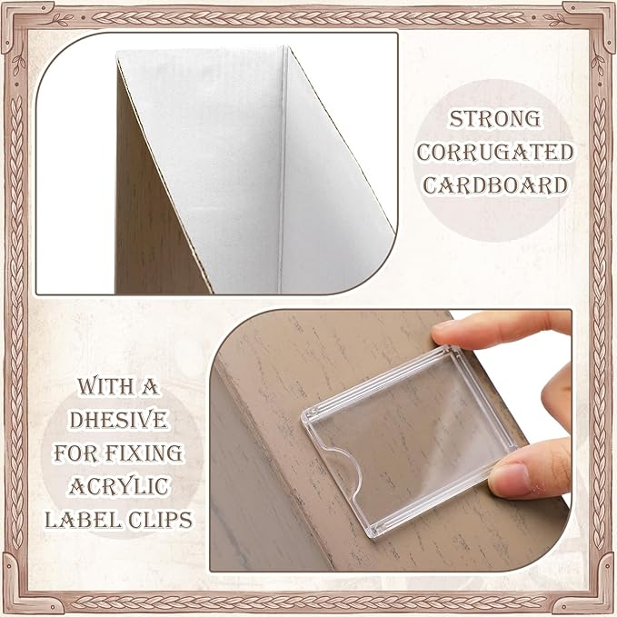 AmazingSpark Set of 4 Highland Cattle Magazine Holder Decorative Foldable Magazine Storage Boxes with Acrylic Label holders coquettish Boho organizer for office home Organization Storage