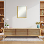 Amanti Art White Wall Mirror 25x19 Paige White Gold Rectangle Bathroom Mirror for Wall Decor Living Room, Medium Modern Wood Frame, Hangs Horizonally and Vertically, Bathroom Decor, Beveled Edge