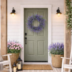 26" Lavender & Eucalyptus Wreath for Front Door - All Season Artificial Wreath for Spring and Summer, Indoor Outdoor Wall, Porch, Window, Rustic Farmhouse Home Decor