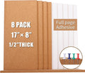 Cork Bulletin Board 17"x8" - 1/2" Thick Cork Board Tiles Frameless Cork Tiles, Self-Adhesive Corkboards Wall Decor Bonus Pushpins (8pack) for Office, School and Home