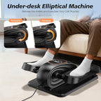 Under Desk Elliptical Machine for Senior, Quiet Motorized Leg Exerciser with Smart Remote, Pedal Exerciser with 15 Adjustable Speeds for Auto/Manual Modes, LCD Monitor, Easy to Use for Home Office