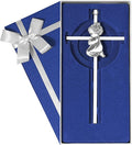 Tryuunion Baby Wall Cross Baptism Gifts for Girl, 7-inch Silver Praying Girls Baptism Crosses for First Holy Communion Christening and Dedication Baptismal Gifts from Godparents