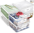 Plastic Storage Bags with Easy-Glide Zipper, Pack of 6, Durable Clear Vinyl Zippered Storage Bags for Clothes Sweaters Comforters Blankets Sheets Bedding (25 x 21 x 11 Inch)