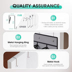 WVM Over the Door Shoe Organizer with 35 Breathable Mesh Pockets, Hanging Shoe Organizer for Door with 4 Metal Hooks, Large Capacity Closet Storage for Shoes, Accessories, Grey