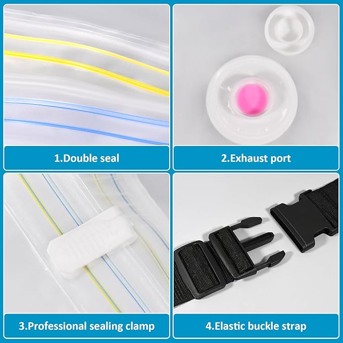 Mattress Vacuum Bag for Queen and Full Size, 78.7x98.4in Space Saver Mattress Vacuum Seal Bag with 4 Straps Dual-Zip Seal Mattress Compression Bag for Memory Foam Mattress Moving Transport Storage
