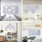 Large Cork Board for Office, 8 Pack Felt Wall Tiles with Slat Wall Paneling and Safe Removable Adhesive Tabs, Felt Bulletin Board Pin Board Cork Boards for Walls - Gray Marble