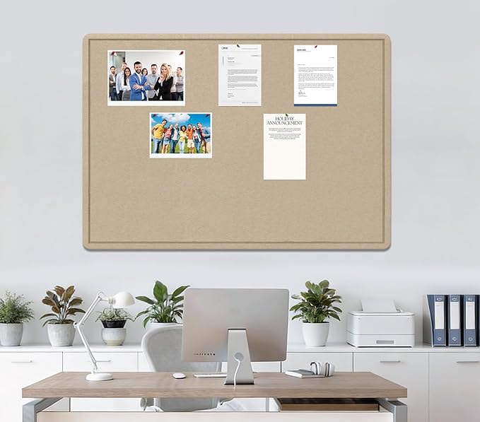 Large Bulletin Board - 72 X 48 inches Cork Board with 30 Pushpin, 6' x 4' Cork Board for Walls Pin Board, Self-Adhesive Felt Board Vision Board Foldable Photo Board for Wall (Beige Brown)