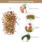 Artificial Hanging Flowers for Outdoors Spring Decoration, 2PCS Silk Fake Daisy Realistic Outdoor Flowers UV Resistant Porch Patio Window Yard Decor (Red Brown)