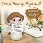 Teacher Appreciation Gifts,Teachers Gifts - Handmade Positive Angel Crochet - Birthday Gift, Going Away, Retirement Gift for Teacher
